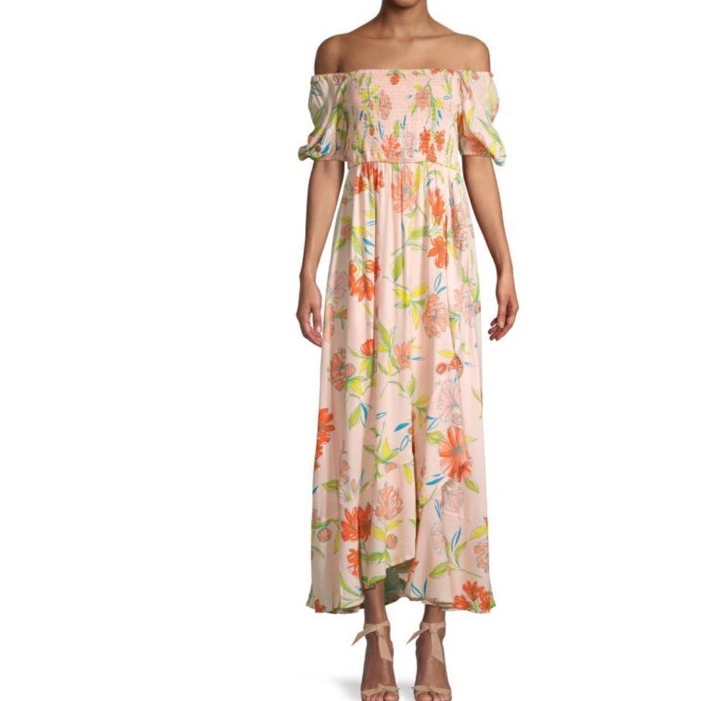 For The Republic Smocked Off-The-Shoulder Maxi Dress